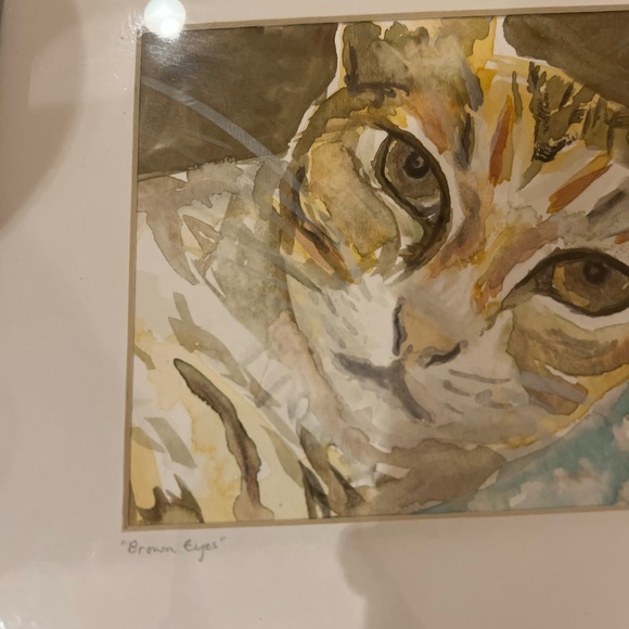 Original Framed Art “Brown Eyes” by Laura Davito Tabby Cat Painting - Picture 3 of 4